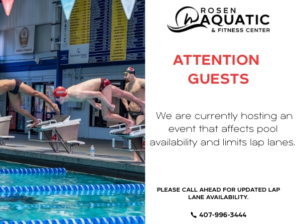Rosen Aquatic and Fitness Center - Attention Guests Pop-Up Banner
